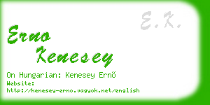erno kenesey business card